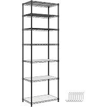 SONGMICS スチールラック 7段スリム キッチンラック 幅59cm 奥行34cm
